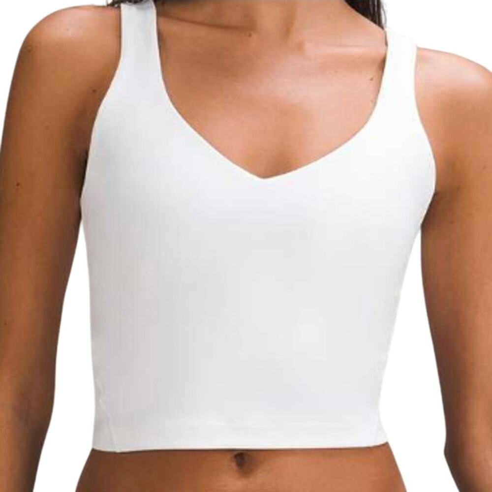 Lululemon Align Tank Top Nulu Lycra Cropped Four-Way Stretch Wicking White 6